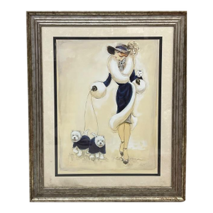 A Lady Walking Dogs by Karen Dupre