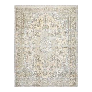 1970s Vintage Persian Handmade Wool Cotton Orange Area Rug For Sale