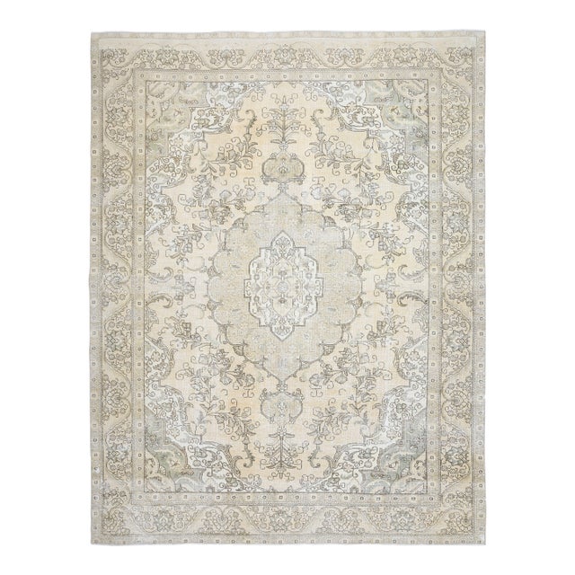 1970s Vintage Persian Handmade Wool Cotton Orange Area Rug For Sale