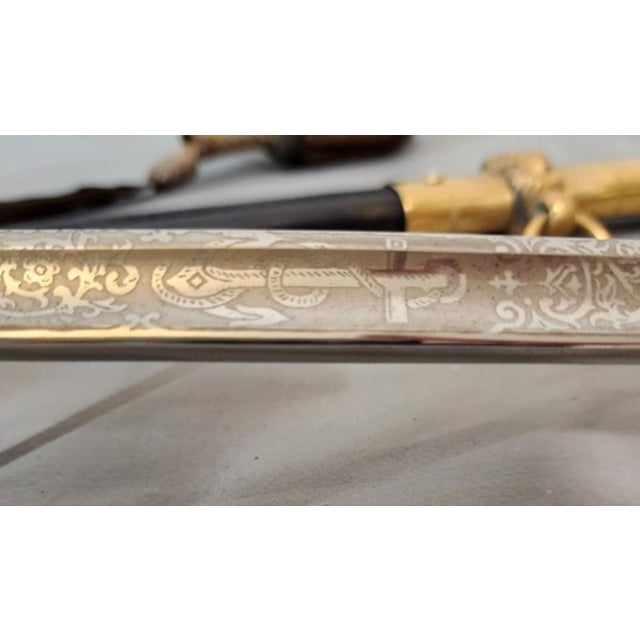 Gilded Mid-Century u.s. Navy Sword With Shagreen Grip For Sale - Image 9 of 18