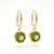Art Deco Natural Peridot Drop Earrings - Gemstone Dangle Earrings, Minimalist Bezel Birthstone Jewelry - A Pair For Sale - Image 3 of 5