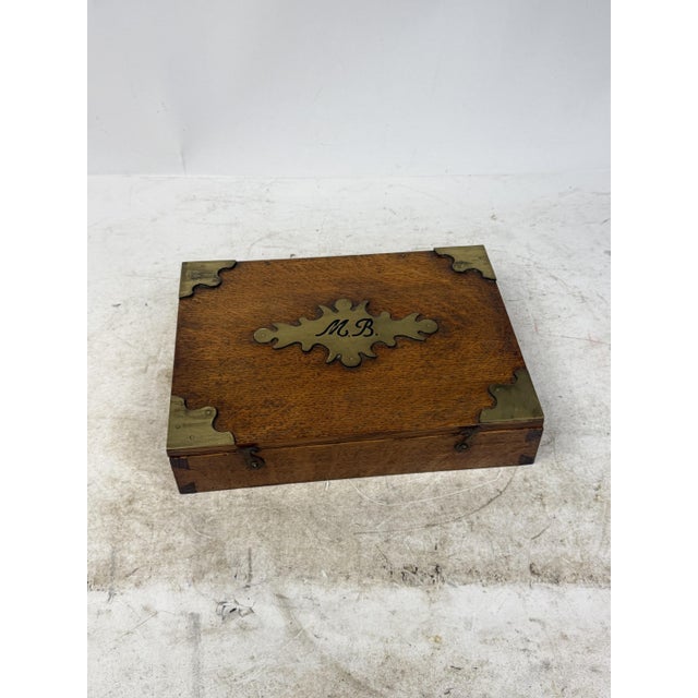 Wood Antique Oak and Brass Knife Case, 1920s For Sale - Image 7 of 8