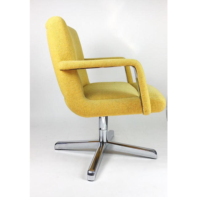 Vintage Chrome and Yellow Tweed Office Chair Chairish