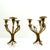 Three-Light Tripod Brass Candlesticks with Organic Floral Decoration, 1960s, Set of 2 For Sale - Image 3 of 8