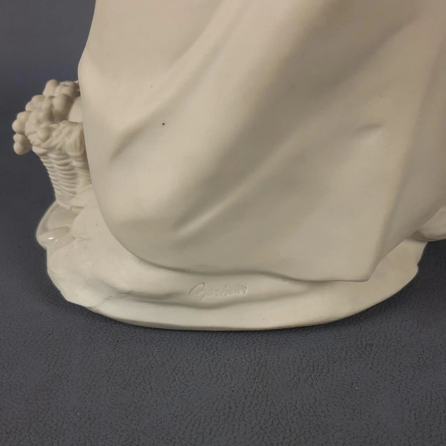 Vintage Biscuit Porcelain Sculpture of Woman by G. Barbetta for Capodimonte, 1950s-1970s For Sale - Image 13 of 16