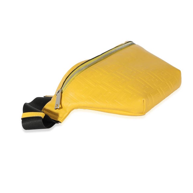 Yellow Calfskin FF 1974 Embossed Belt Bag For Sale In New York - Image 6 of 7