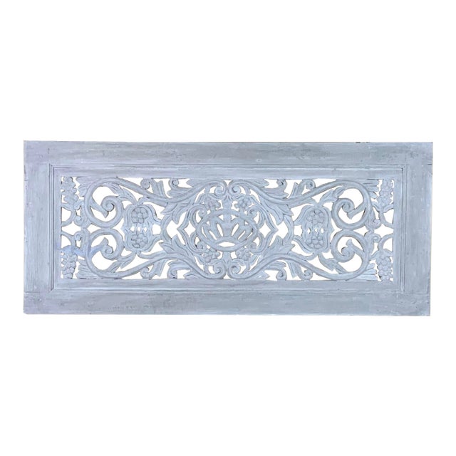 Vintage Hand-Carved Architectural Wood Wall Hanging For Sale