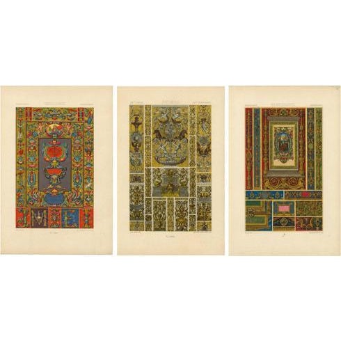 Racinet, Renaissance Grotesque Ornament, 1873, Chromolithographs, Set of 3 For Sale - Image 9 of 9