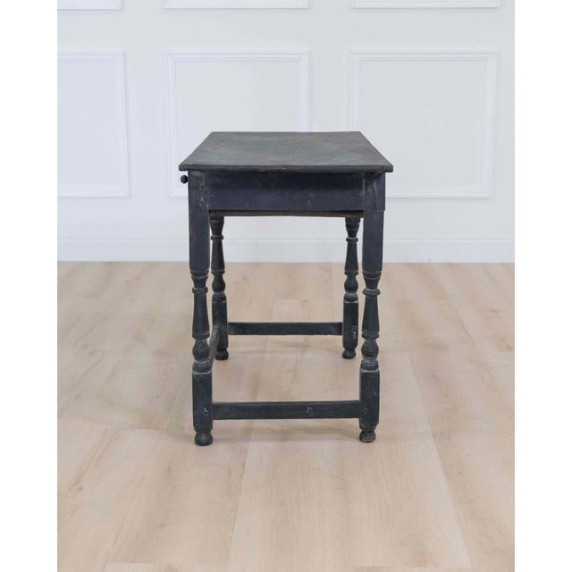 Black English 18th Century Painted Oak Side Table For Sale - Image 8 of 10