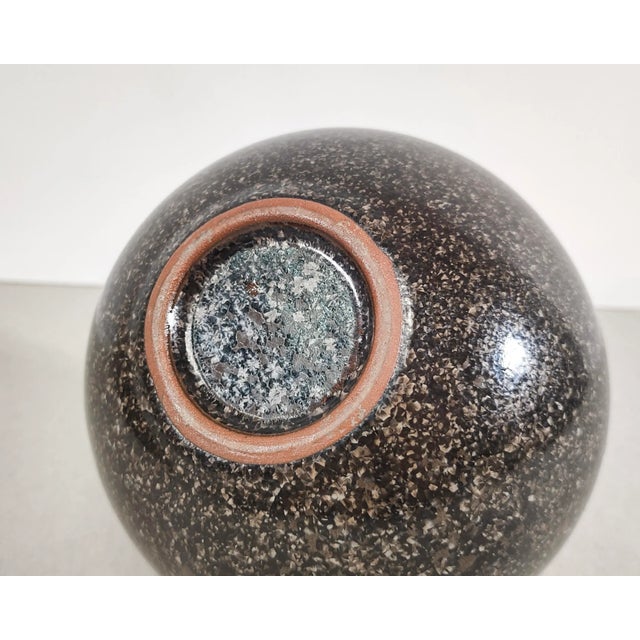 Mid 20th Century Vintage Toyo Japan Crystalline Glaze Ceramic Vase For Sale - Image 5 of 6
