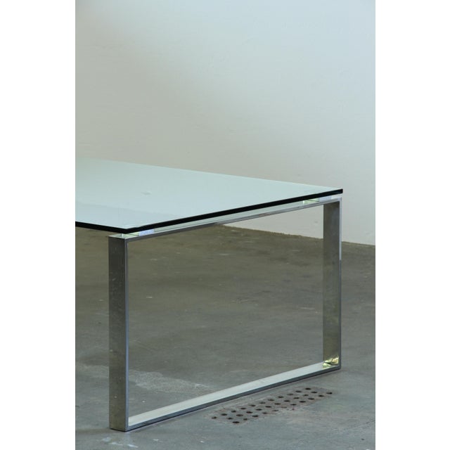 Modern Minimalist Danish Coffee Table in Glass and Polished Chrome, 1990s For Sale - Image 12 of 18