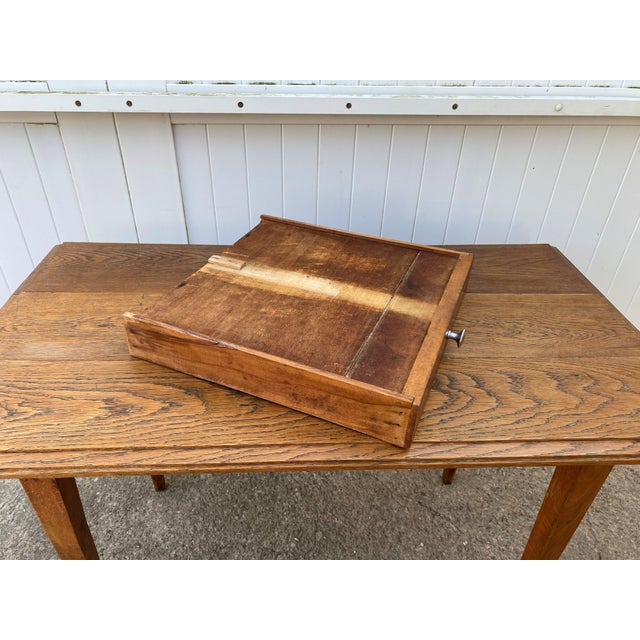 Desk Table with 1 Drawer Oak Top 105x56cm, 1930s For Sale - Image 10 of 18