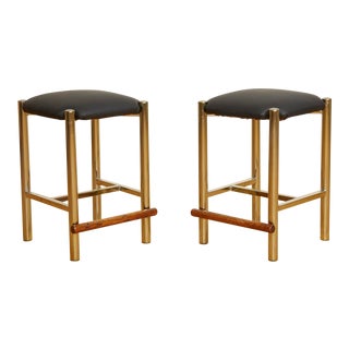 Vintage 1970s Cal-Style Chrome Bar Stools For Sale