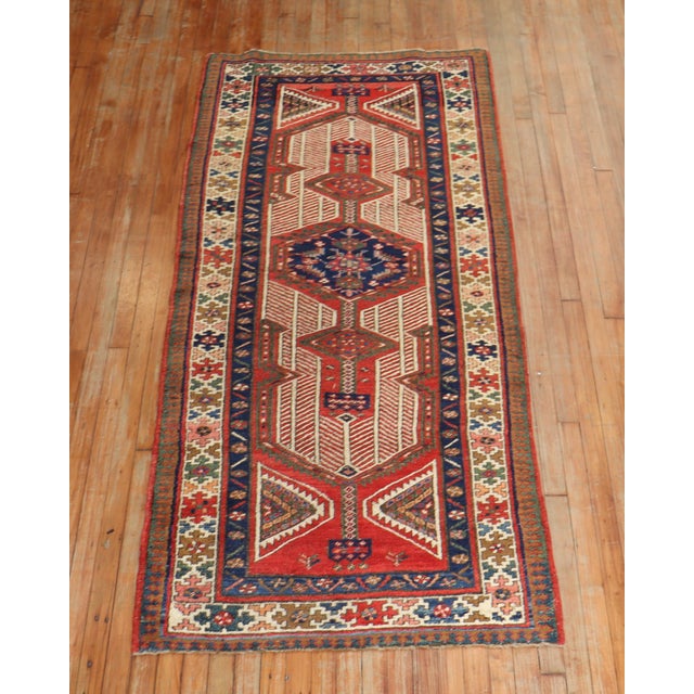 Blue Early 20th Century Zabihi Collection Camel Serab Persian Runner - 3'4" x 7'5" For Sale - Image 8 of 8