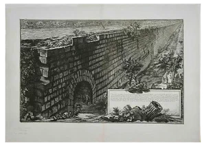 Veduta della Magnifica Sostruzione Fabricata - Etching by G. B. Piranesi -1760s 1760s