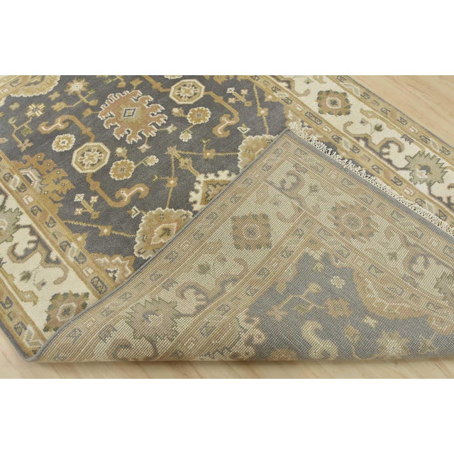 Oushak Rug 5’2” X 8’2” Gray Wool Traditional Hand-Knotted Oriental Carpet For Sale - Image 14 of 15