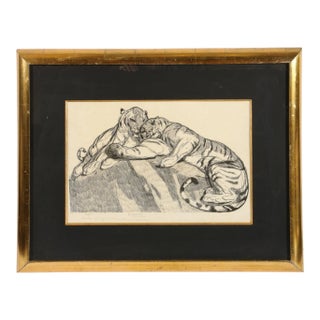 Paul Jouve Tigers Au Repose (Tigers Resting) Circa 1930 For Sale
