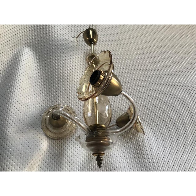 Small Czech Bohemia Chandelier with 3 Bulbs, 1950s For Sale - Image 4 of 18