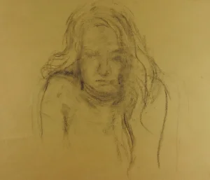 Charcoal Portrait Study & Nude 2 Drawing in 1