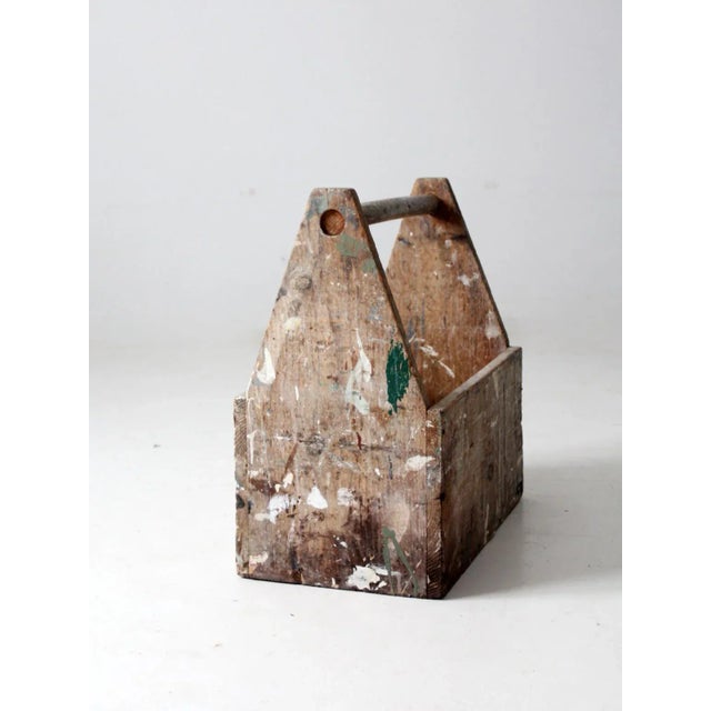 Early 20th Century Vintage Wooden Trug Toolbox For Sale - Image 5 of 13