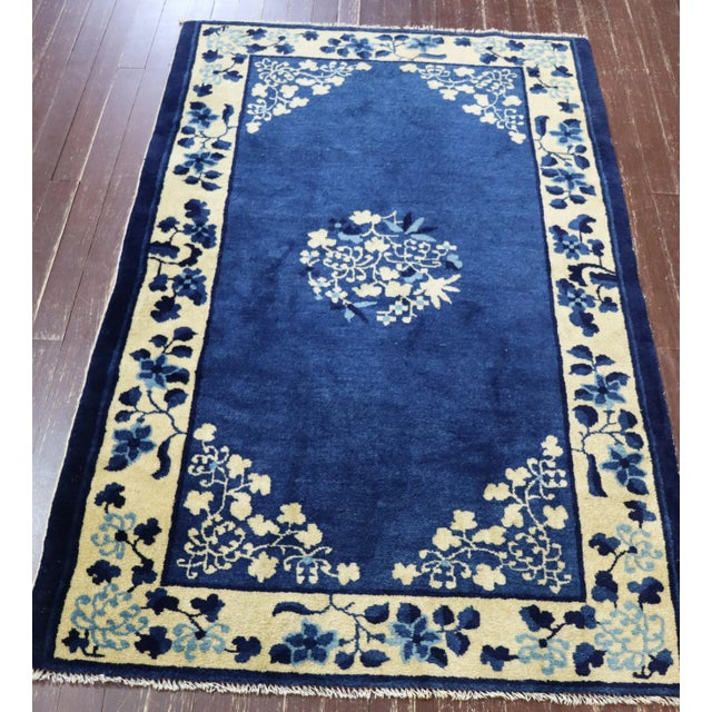 Early 20th Century Antique Art Deco Chinese Peking Rug For Sale - Image 5 of 9