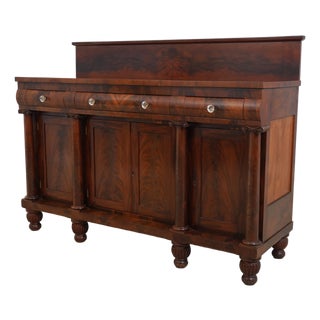 Antique Empire Style Flame Mahogany Server For Sale