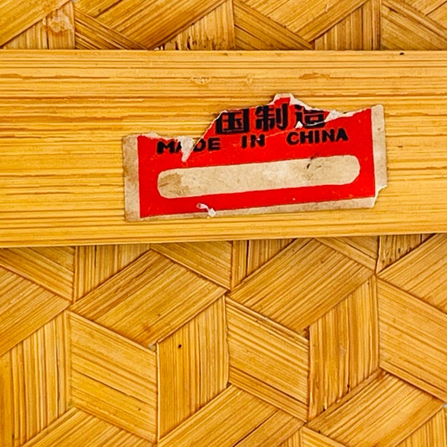 Vintage Chinese Bamboo Serving Tray Woven Split Rattan For Sale - Image 10 of 10