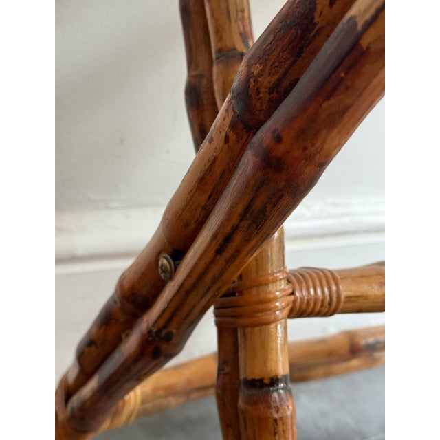 1970s Vintage Bamboo and Wicker Folding Rack For Sale - Image 5 of 11
