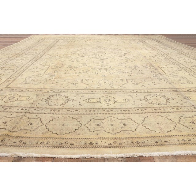 Beige Mid 20th Century Oversized Vintage Persian Tabriz Rug, 13'09 X 18'10 For Sale - Image 8 of 10