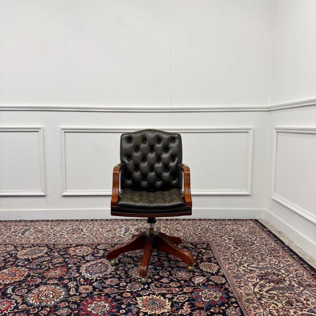 Classic and Elegant | Antique office chairs in English, Classic and Chesterfield style. This beautiful Office Chair is the...