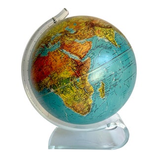 1990's Modern Replogle Globe With Lucite Base For Sale