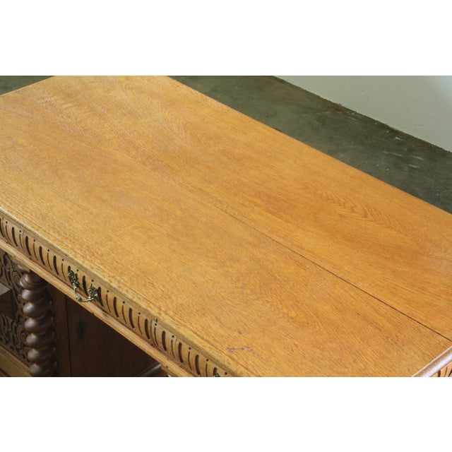 Mid-Century Danish Hand-Crafted Sculptural Oak Desk, 1960s For Sale - Image 18 of 18