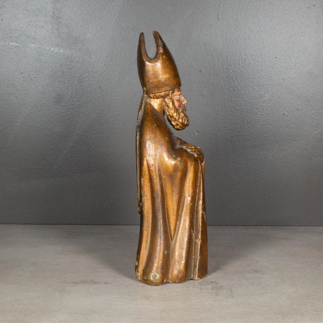 French 17th C. Carved French Bishop Bust For Sale - Image 3 of 7