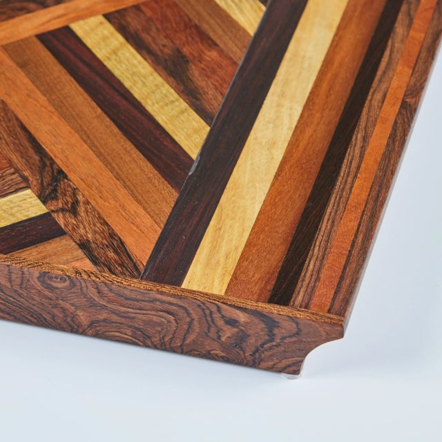 Don Shoemaker Geometric Marquetry Decorative Tray for Señal For Sale - Image 10 of 10