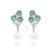 Modern 14k Gold 29.56Ct Emerald and Diamond Designer Dangle Earrings With Pearl- 2 Pieces For Sale - Image 3 of 8