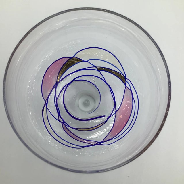 Glass Romanian Cristiro Mosaic Pattern Wine Glasses Hand Blown - Set of 4 For Sale - Image 7 of 13
