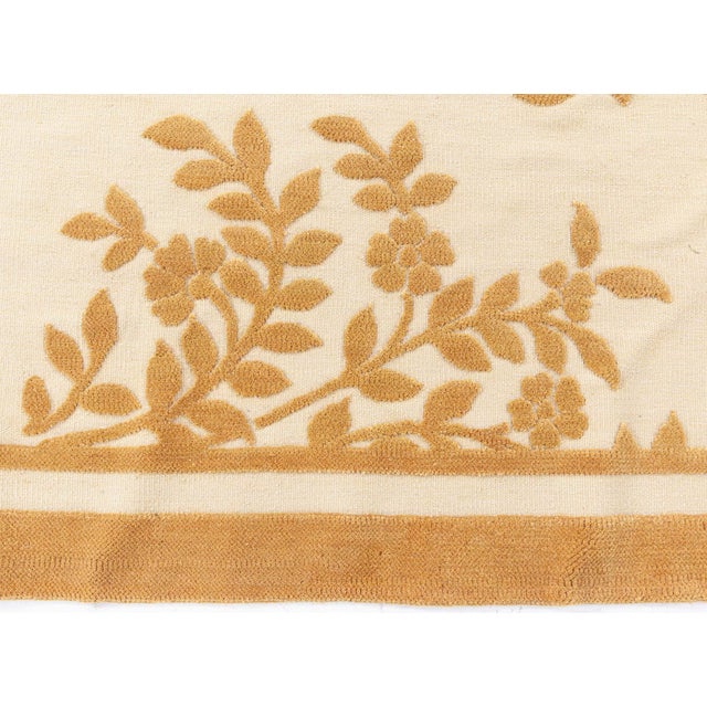 Ivory Contemporary Handmade Wool Rug in Brown and Orange by Doris Leslie Blau For Sale - Image 8 of 9