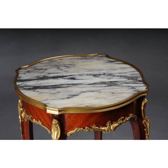 20th Century French Beech Salon Side Table in the style of F. Linke For Sale - Image 14 of 18