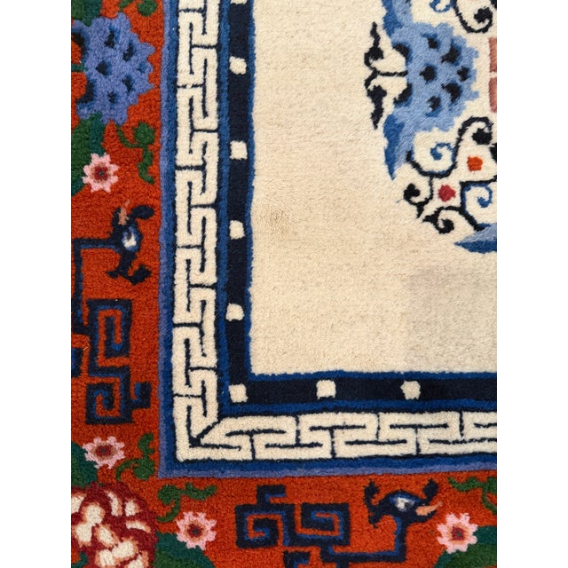 1930s Chinese Art Deco Hand-Knotted Wool Rug 3'0" X 6'0" For Sale - Image 11 of 14