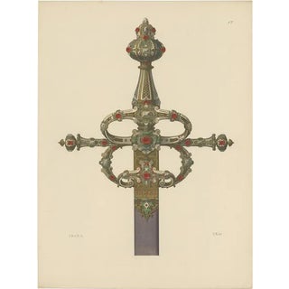 Hefner-Alteneck, Illustration of a Sword Decorated with Gold and Gems, 1890, Print For Sale