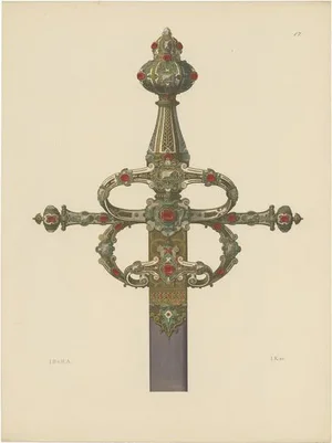 Hefner-Alteneck, Illustration of a Sword Decorated with Gold and Gems, 1890, Print