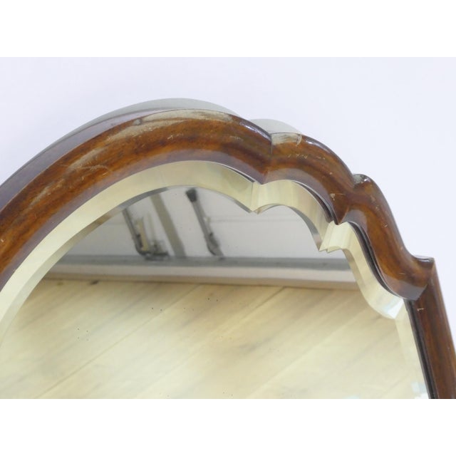 Antique Lacquered Wooden Scalloped Mirror, 1890s For Sale - Image 9 of 10