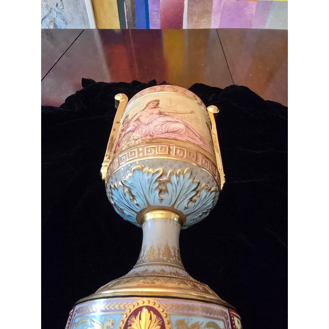 Antique Original Signed Pink Royal Vienna Museum Urn For Sale - Image 12 of 12