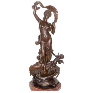 Large Original 19th Century French Spelter Statue Signed Hippolyte Moreau