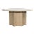 Round Wood Scallop & Marble Dining Table For Sale