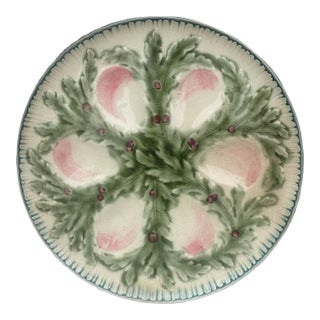 French Majolica Oyster Plate Choisy-Le-Roi, Circa 1880 For Sale