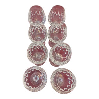 Mid 20th Century Set of Rogaska Crystal Brandy Snifter Glasses in the Gallia Pattern - Set of 8 For Sale