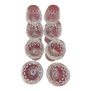 Mid 20th Century Set of Rogaska Crystal Brandy Snifter Glasses in the Gallia Pattern - Set of 8