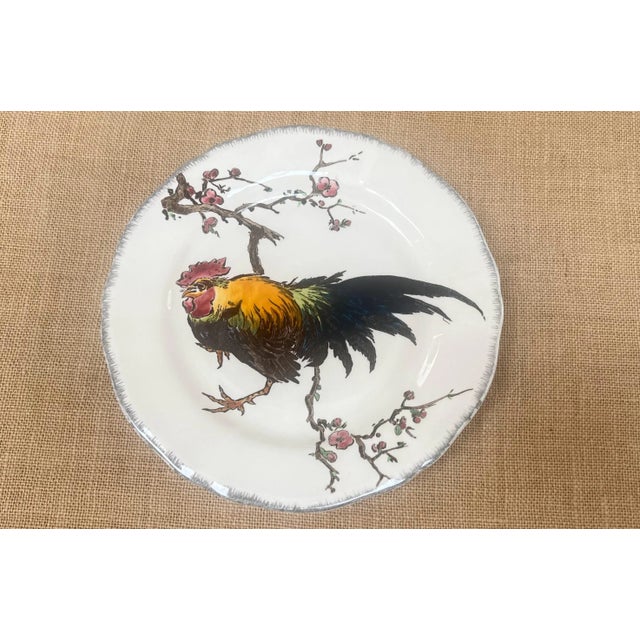 Hand-painted at the Faiencerie de Gien, in the Loire Valley, France, "Les Grands Oiseaux" collection was designed by...