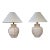 1980's Postmodern Plaster Rope and Handles Table Lamps With Shades, a Pair For Sale